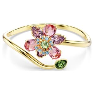Swarovski Idyllia Bangle Bracelet, Mixed Cut, Flower Motif Multicolor Crystals